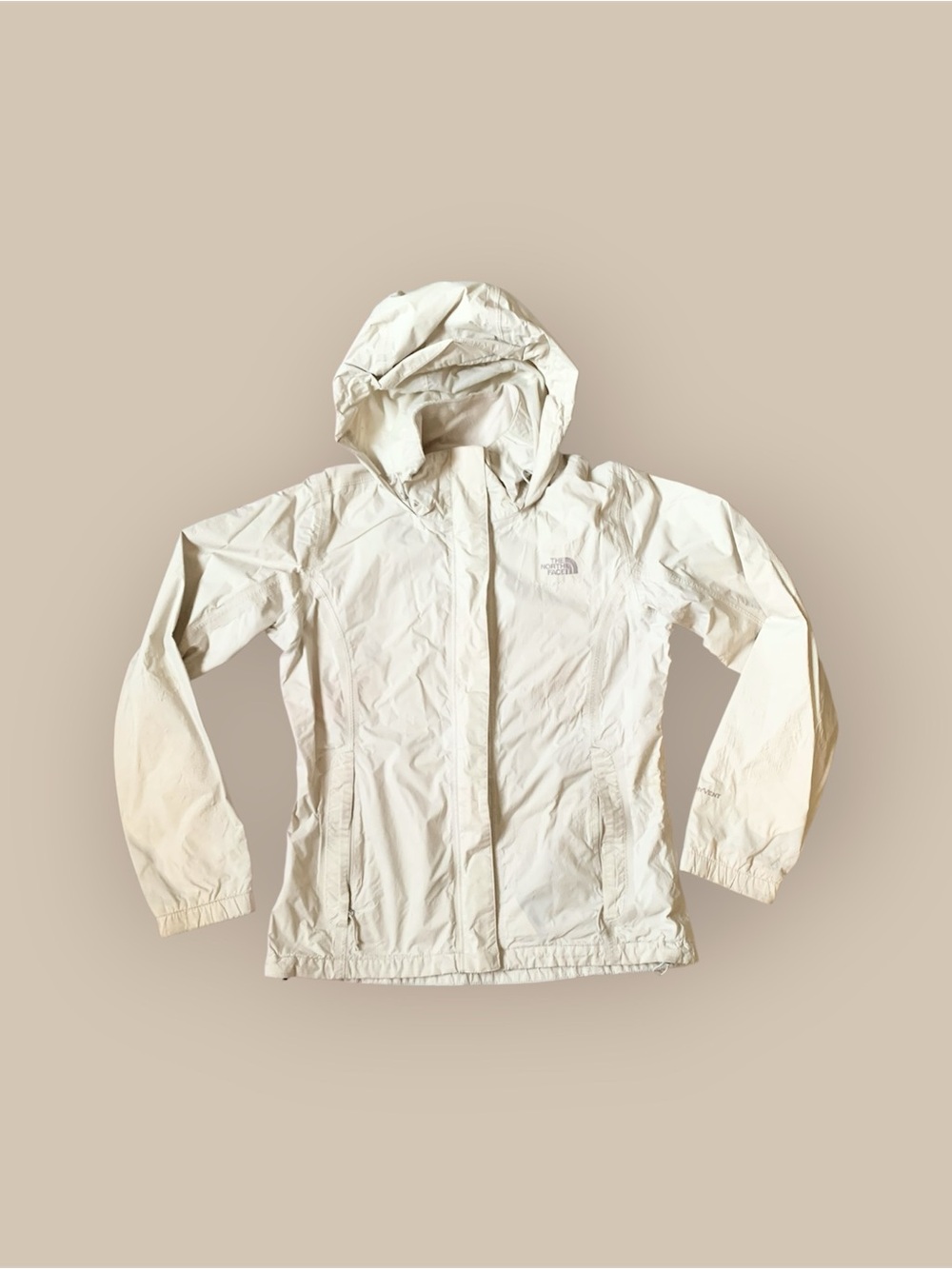 The North Face Women's Off-White Hooded Windbreaker Jacket